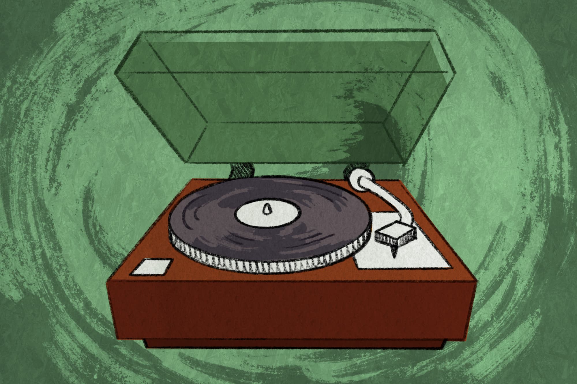 An illustration of a vinyl player from The Michigan Daily